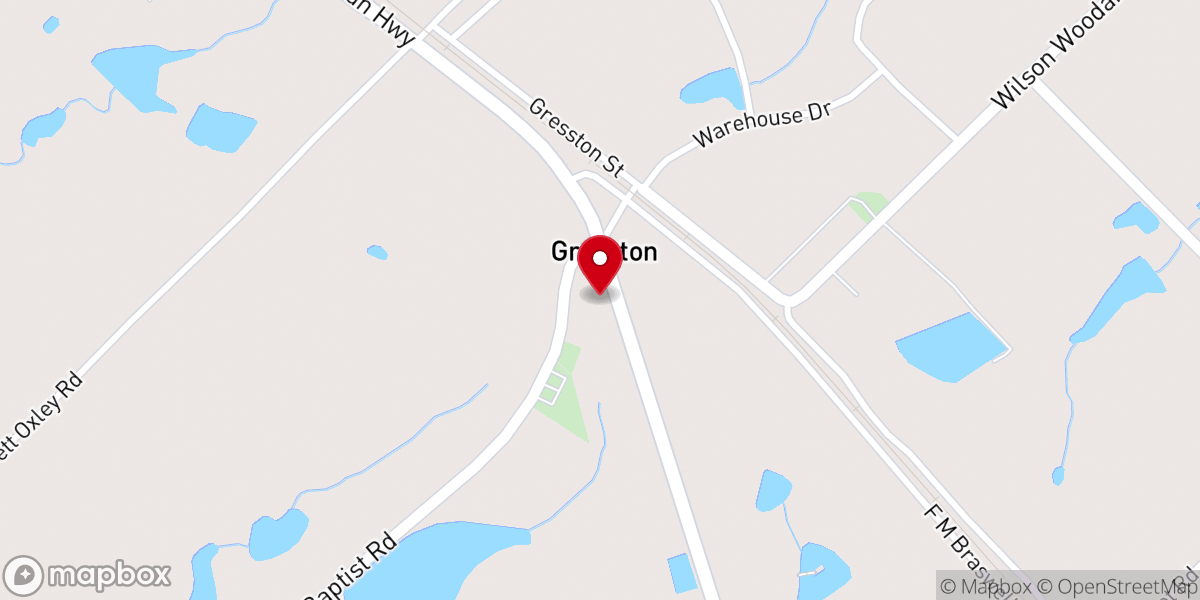 Map showing location of Gresston Baptist Church