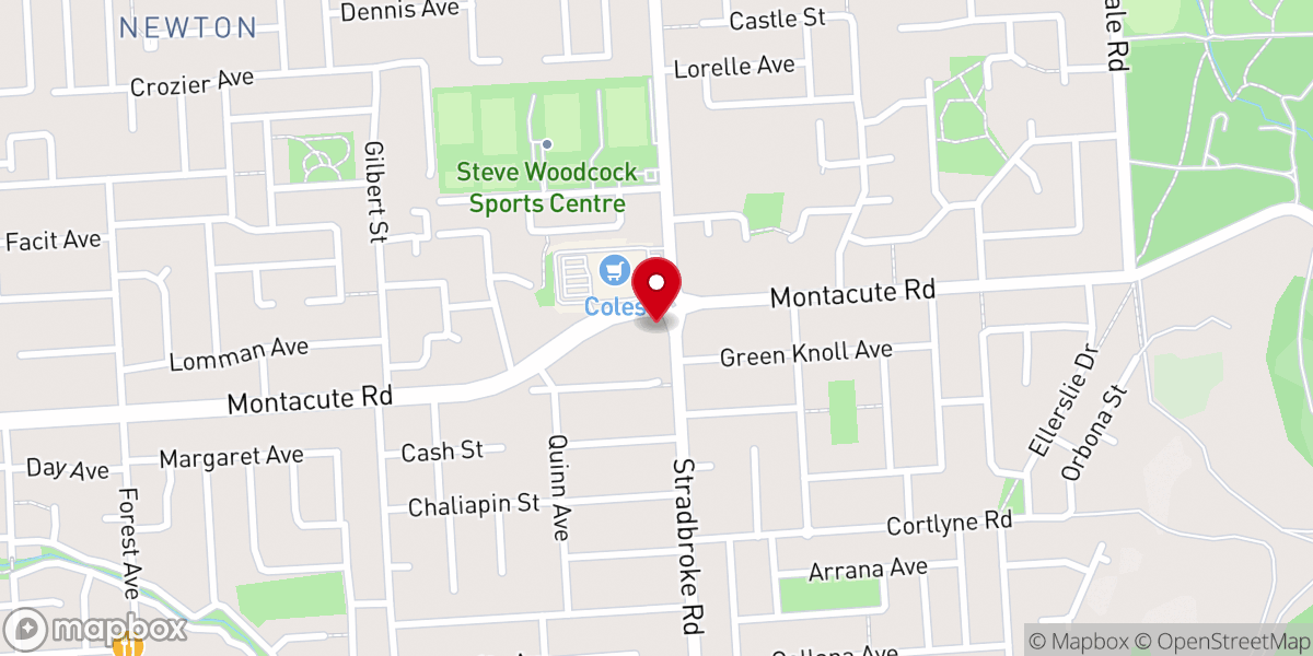 Map showing location of Rostrevor Baptist Church