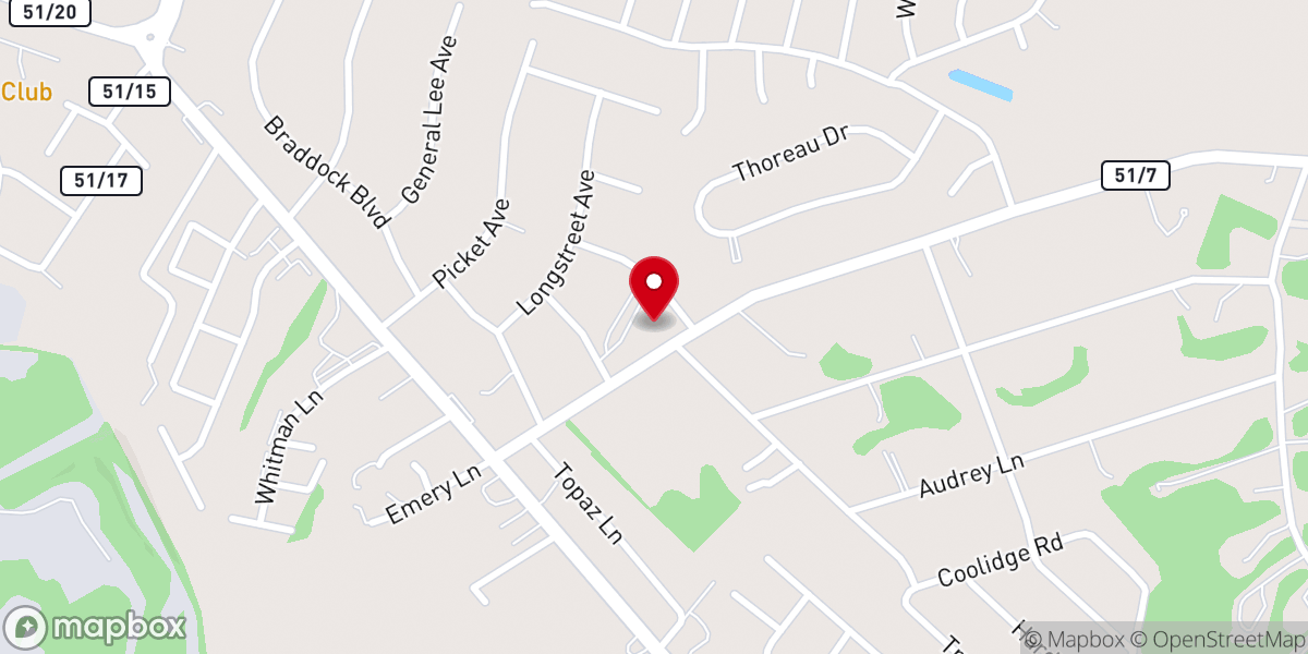 Map showing location of Inwood Family Worship Center
