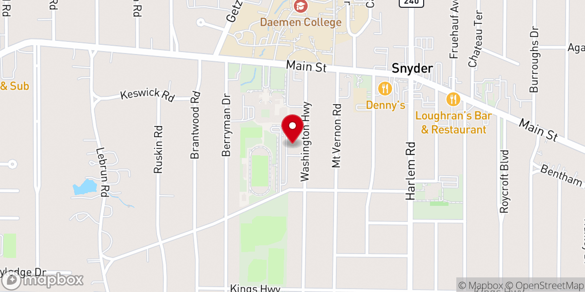 Map showing location of Amherst Community Church