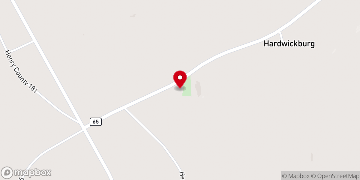 Map showing location of Adoniram Baptist Church