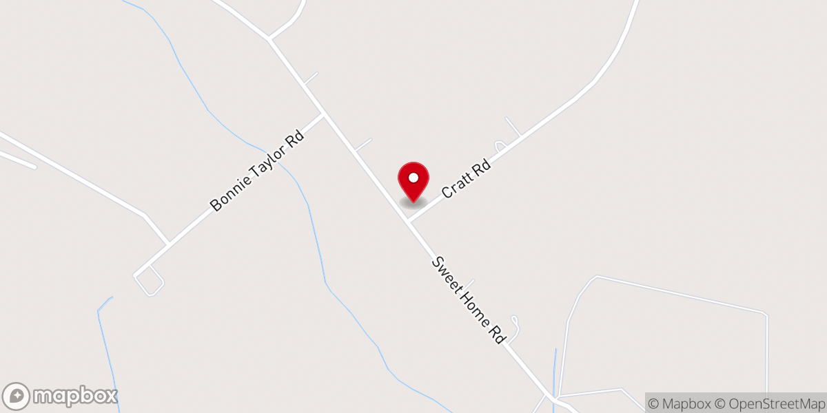 Map showing location of Sweet Home Church