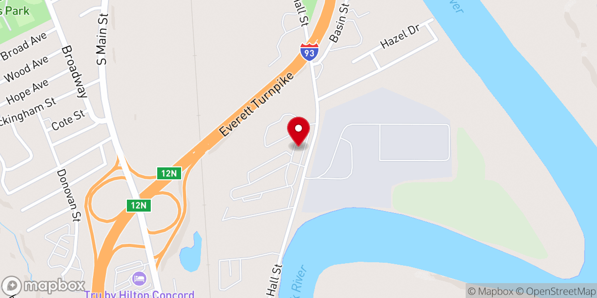 Map showing location of New Vision Church of New Hampshire