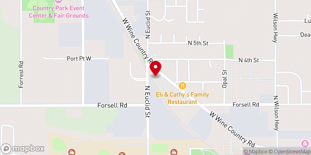 Map showing location of Grandview Community Church of God