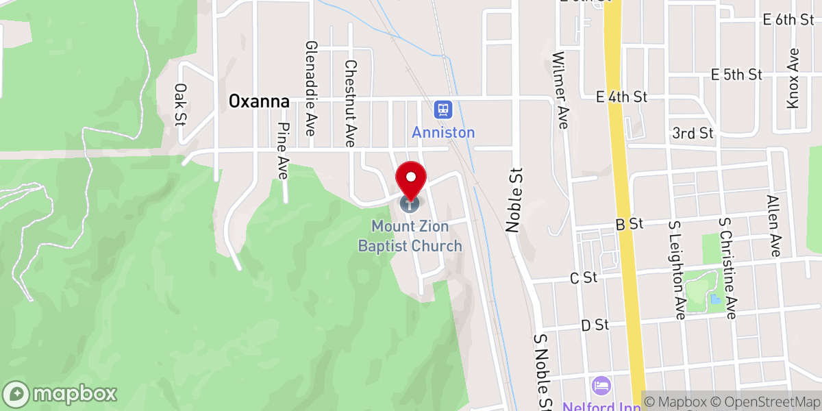 Map showing location of Mt Zion Baptist Church