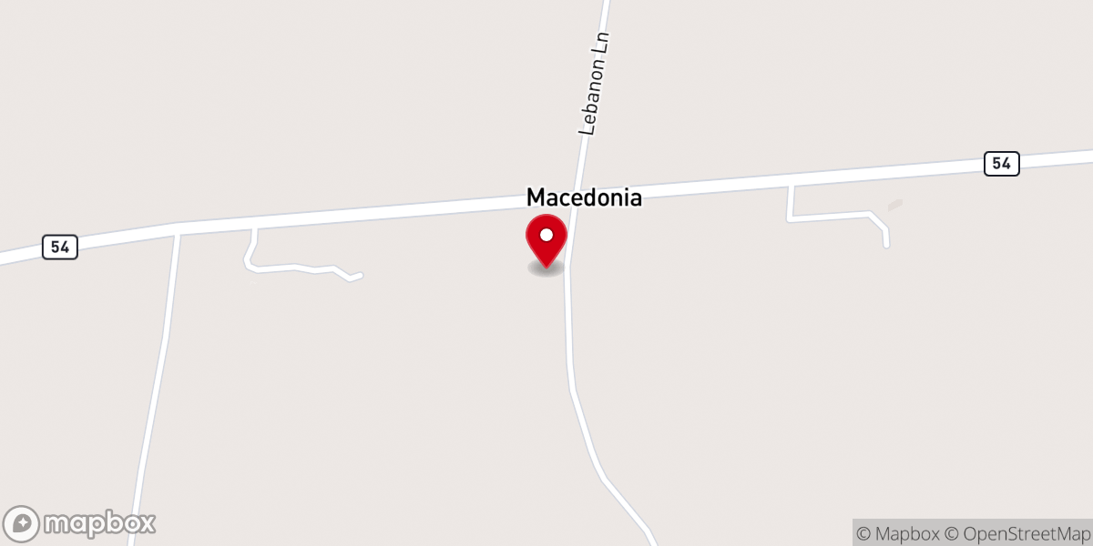 Map showing location of Macedonia Baptist Church