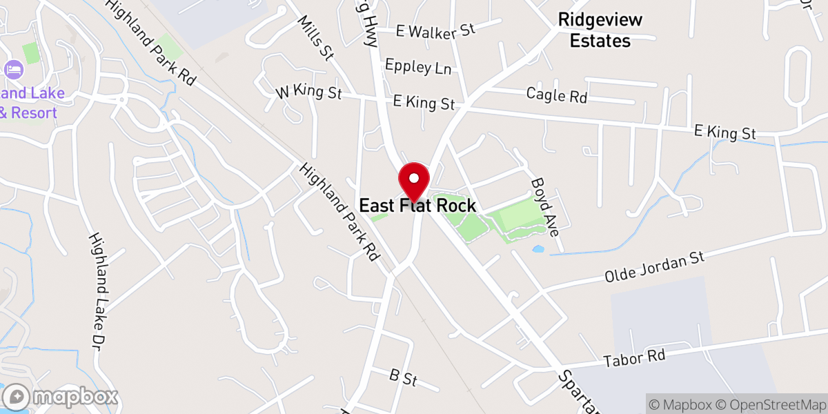 Map showing location of Hope United Methodist Church