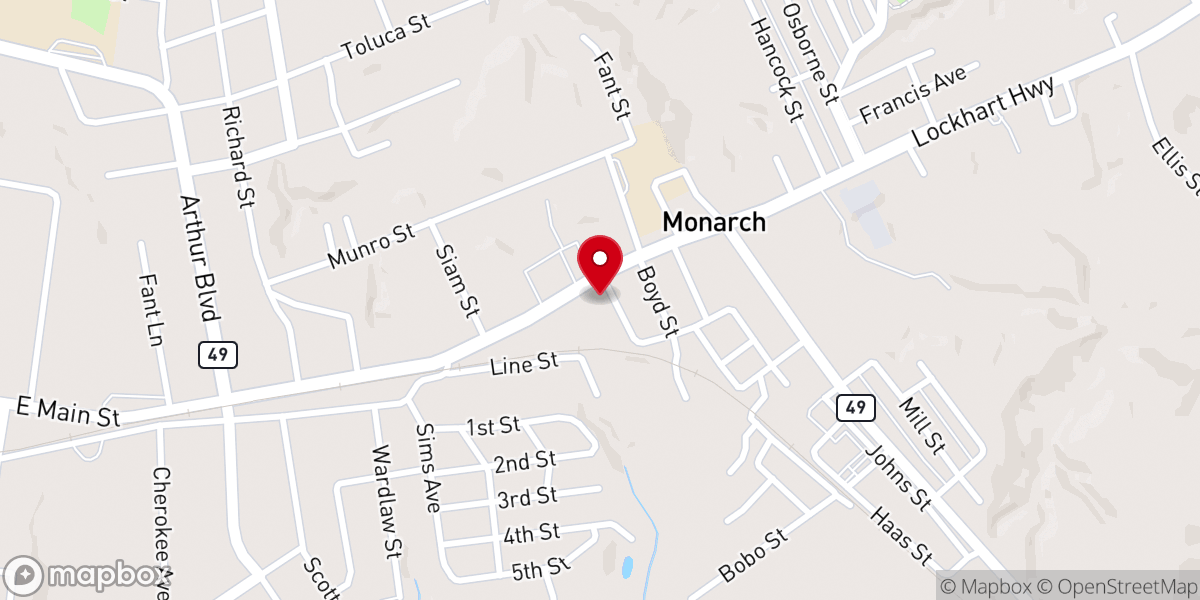 Map showing location of Mc Cutchen Memorial Presbyterian