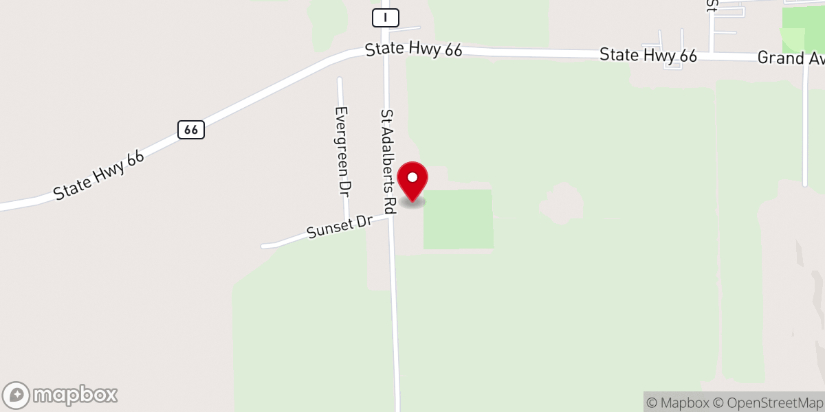 Map showing location of Saint Adalbert Catholic Church