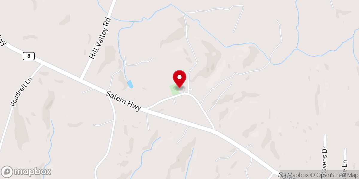 Map showing location of Minnies Chapel Wesleyan Church