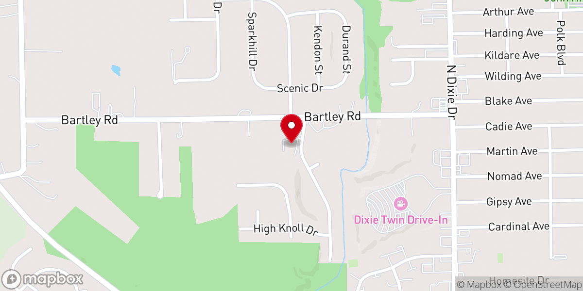Map showing location of Northern Hills Baptist Church