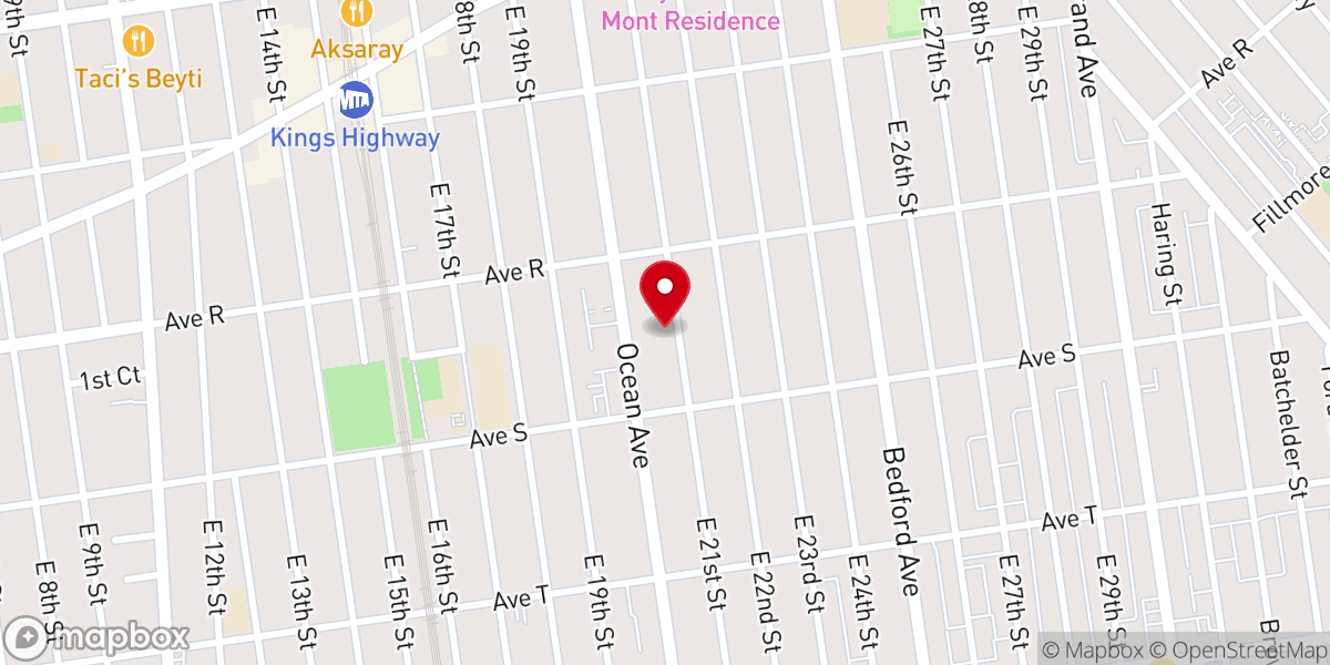 Map showing location of Congregation Aram Soba Inc