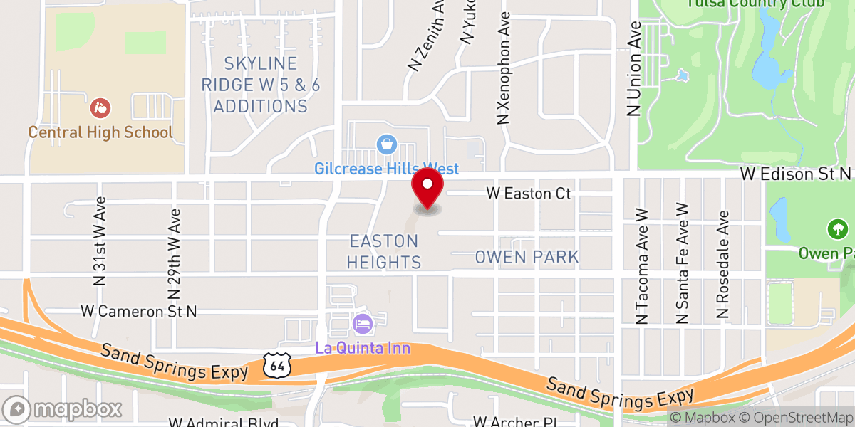 Map showing location of Calvary Heights Church