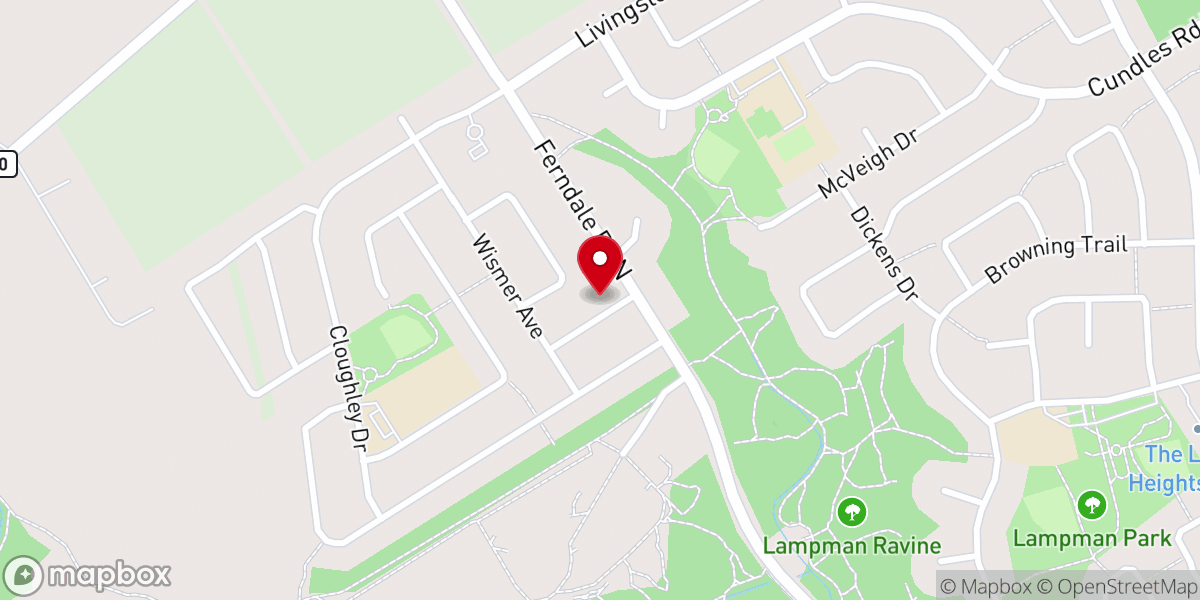 Map showing location of Northwest Barrie United Church