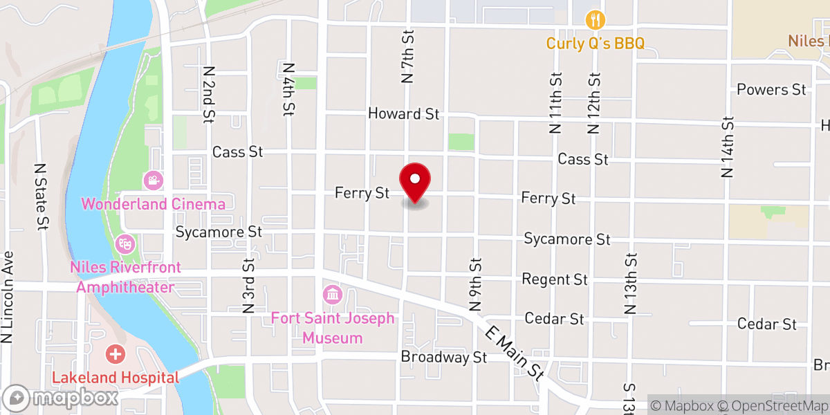 Map showing location of Ferry Street Resource Center