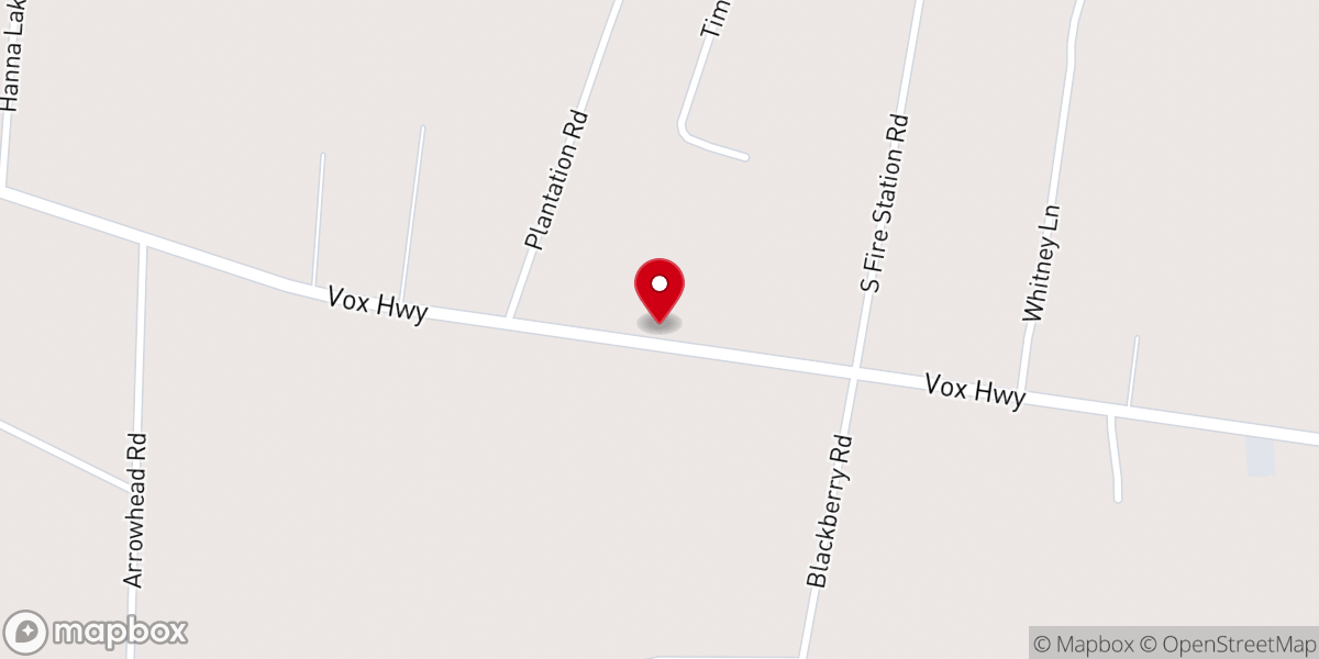 Map showing location of Hanna's Chapel Pentecostal Holiness Church