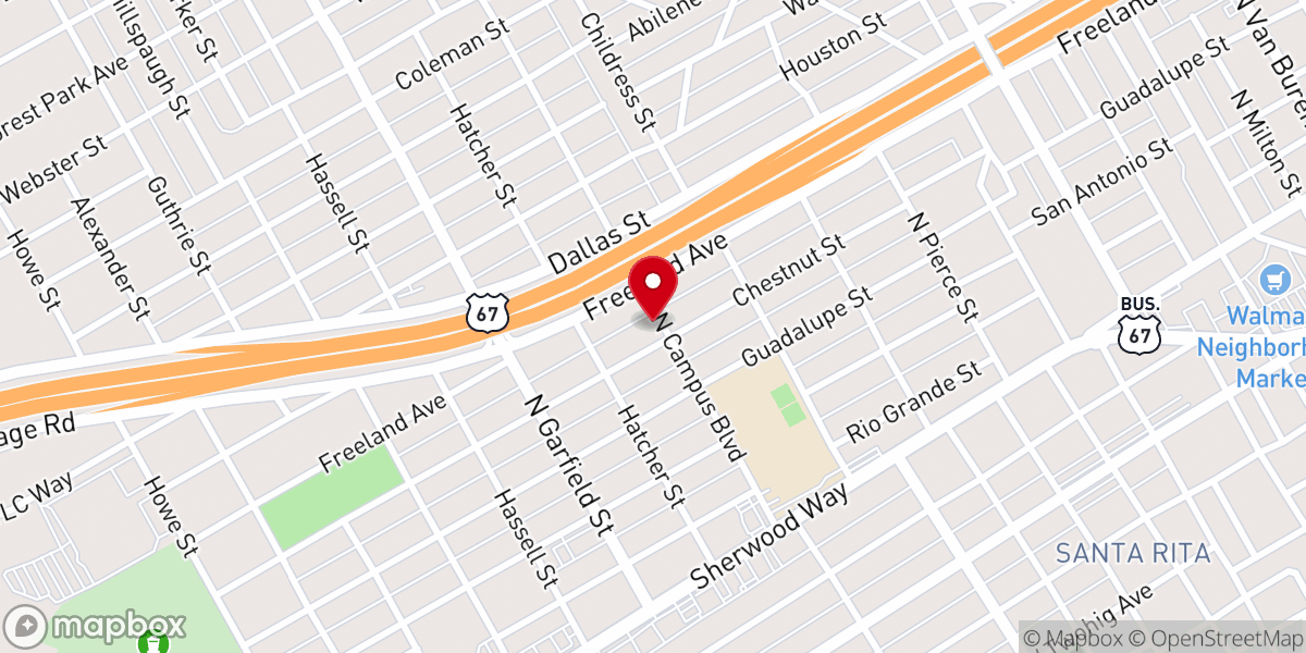 Map showing location of Heartland Baptist Church