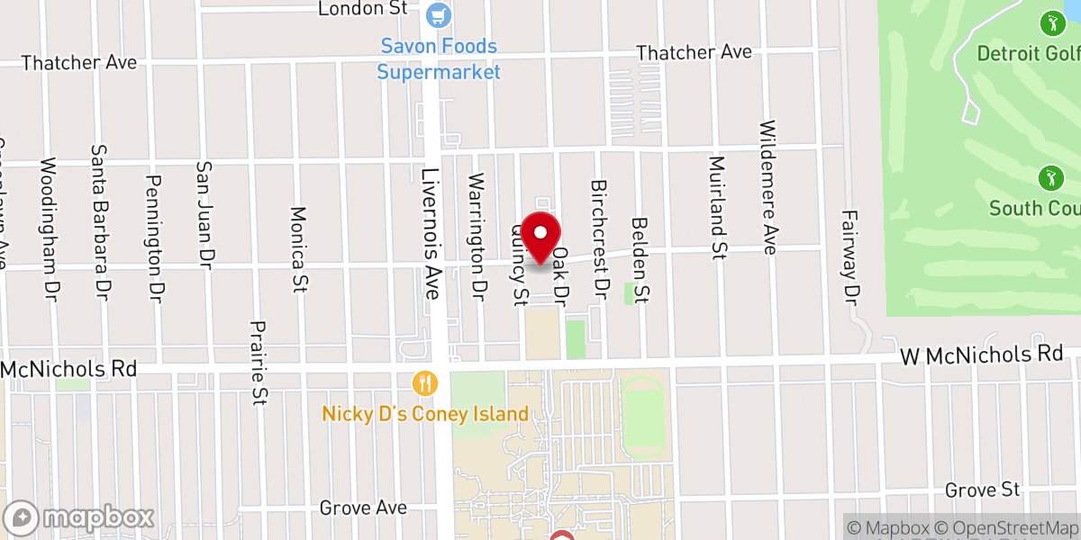 Map showing location of Gesu Catholic Church