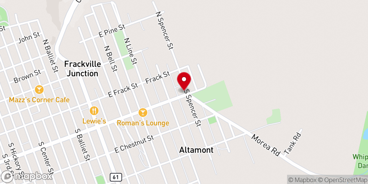 Map showing location of New Hope Weseleyan Church