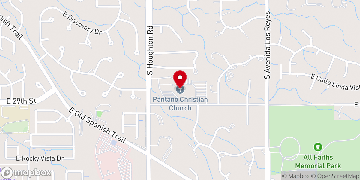 Map showing location of Pantano Christian Church