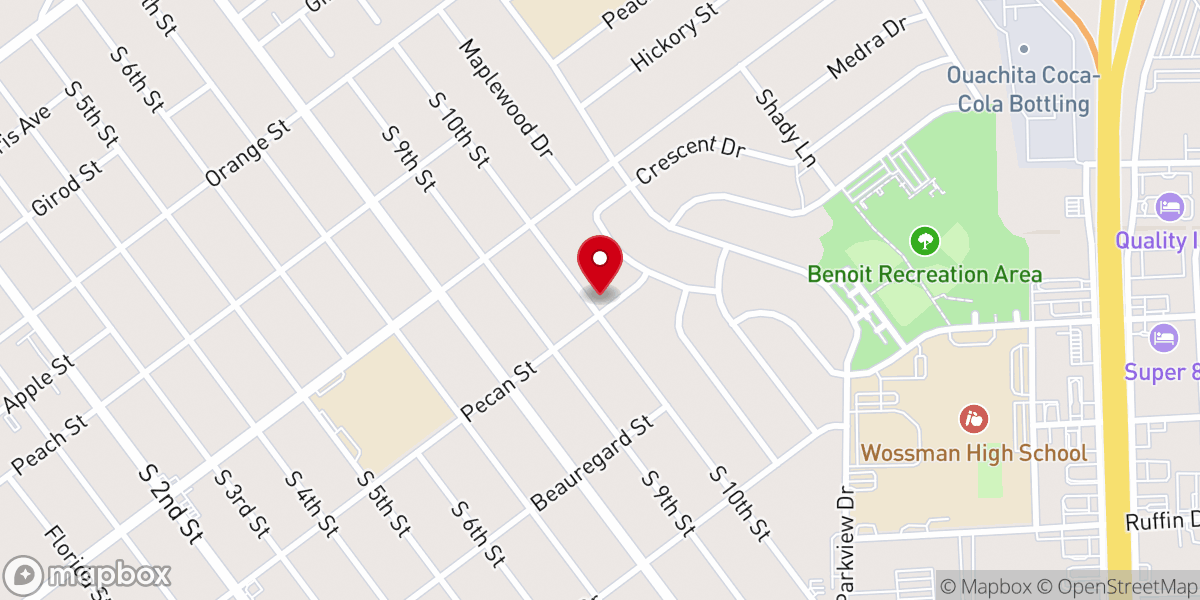Map showing location of Berean Baptist Church
