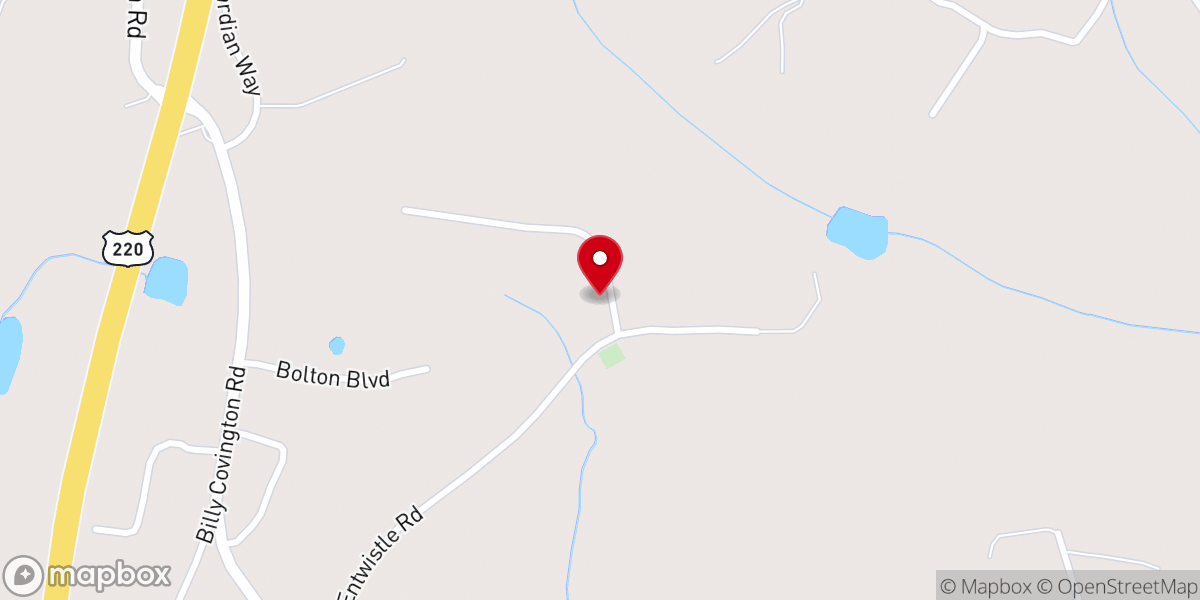Map showing location of Sandy Grove Baptist Church