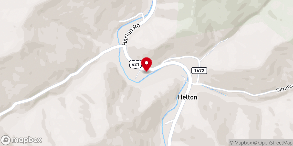 Map showing location of Beech Fork United Methodist Church