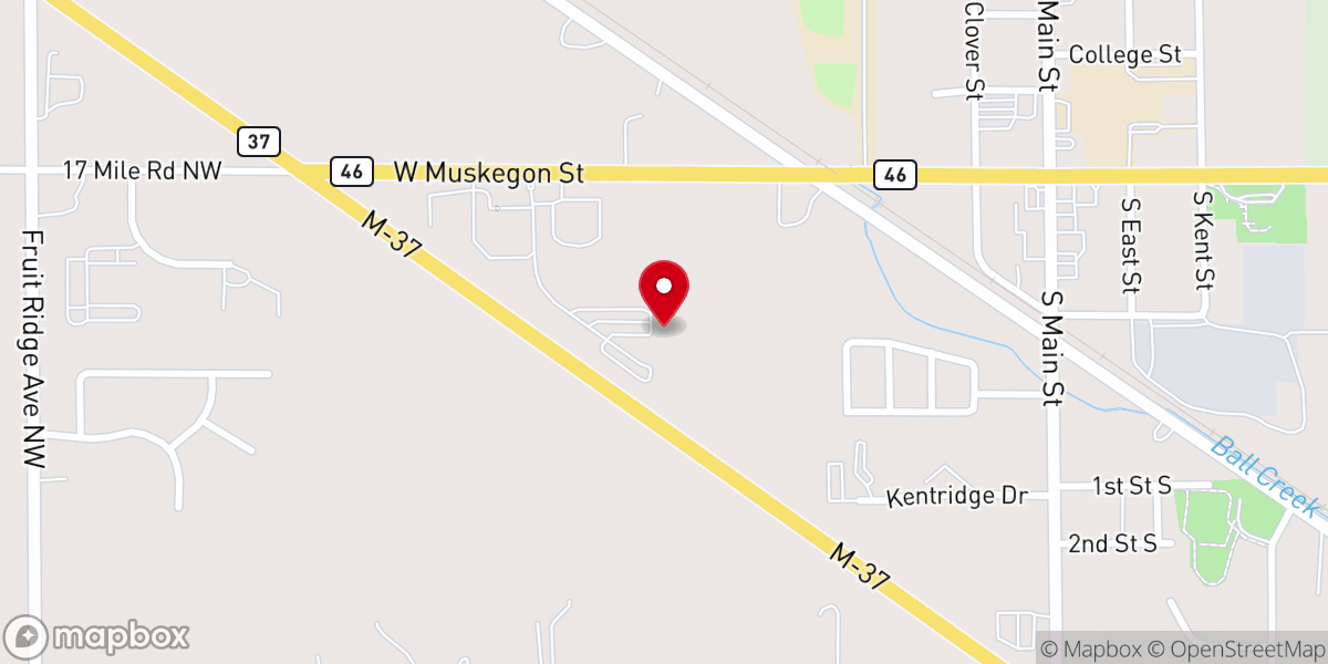 Map showing location of Kent City Baptist Church