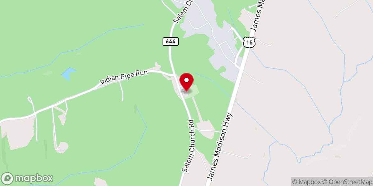 Map showing location of Salem United Methodist Church