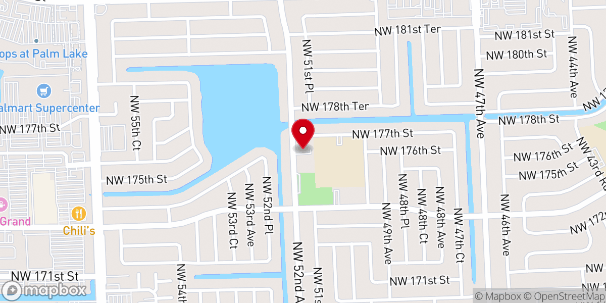 Map showing location of Carol City Ebenezer Church