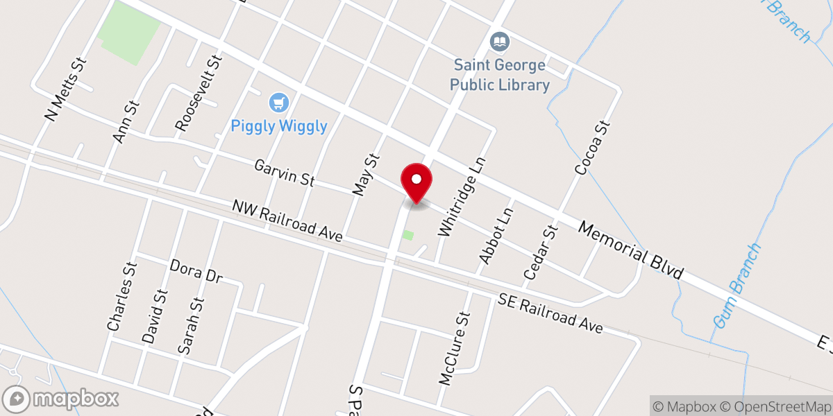 Map showing location of St George Methodist Church