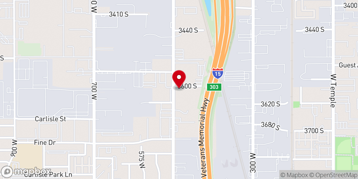 Map showing location of Iglesia de Dios misionera Utah