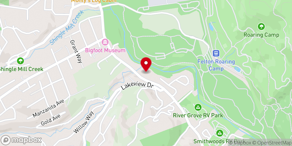 Map showing location of Fern River Resort
