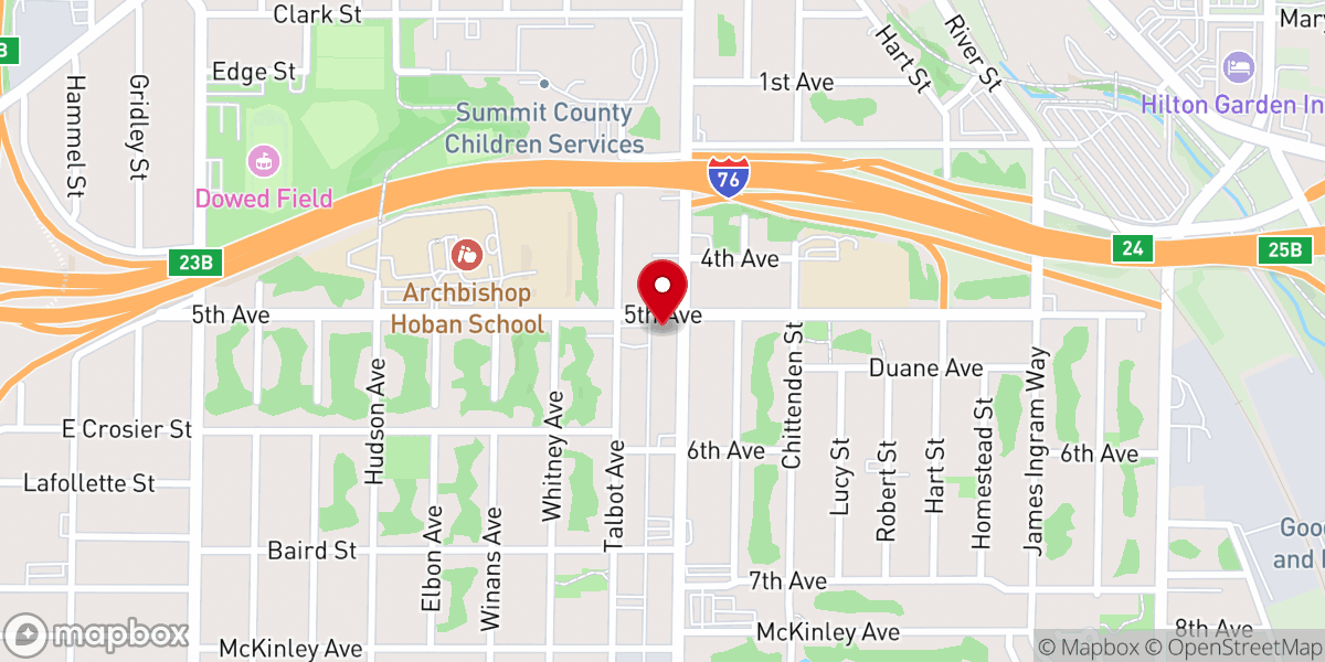 Map showing location of Greater Bethel Baptist Church