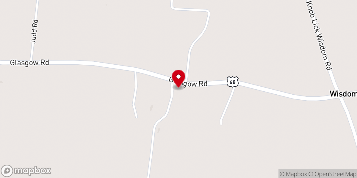 Map showing location of Dripping Spring Church