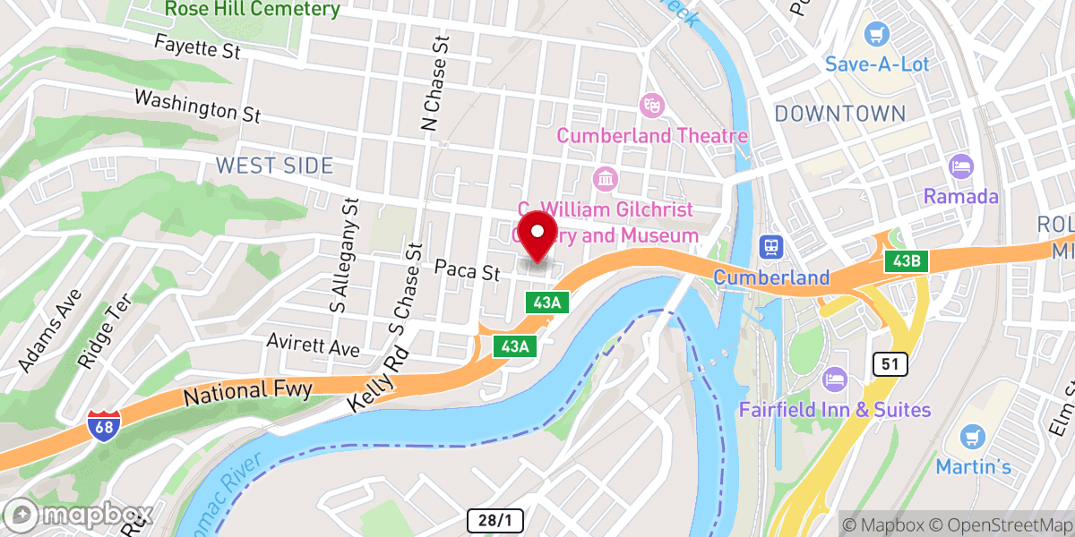 Map showing location of McKendree Church