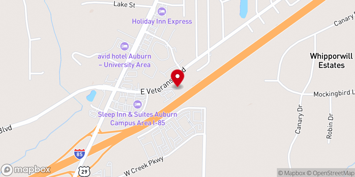 Map showing location of Tuskegee Baptist Church