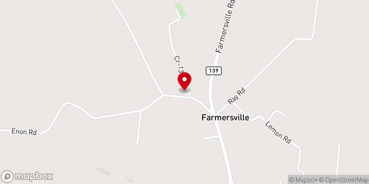 Map showing location of Donaldson Baptist Church