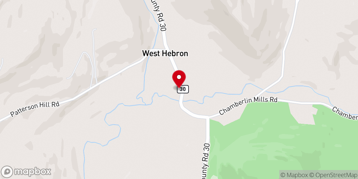 Map showing location of Hebron United Presbyterian Church