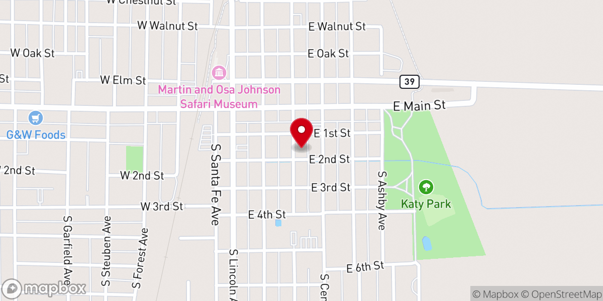 Map showing location of Grant Chapel African Methodist Episcopal Church