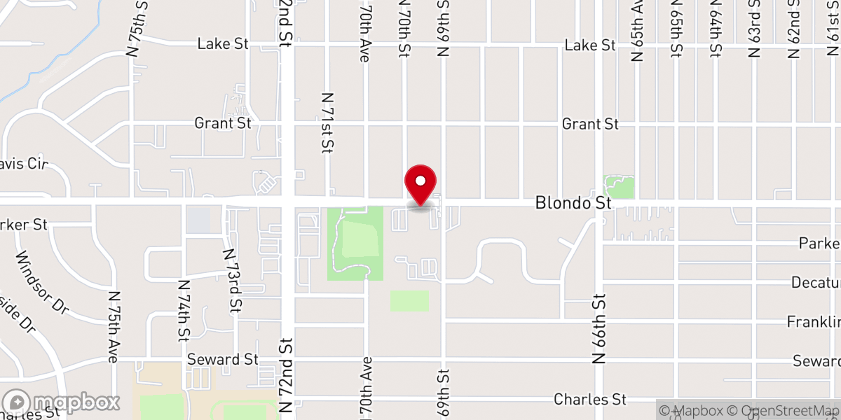 Map showing location of St Pius X Catholic Church