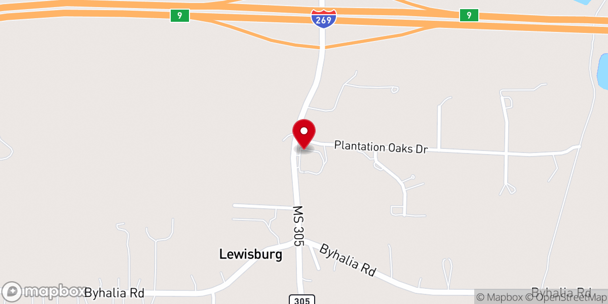 Map showing location of New Prospect Baptist Church