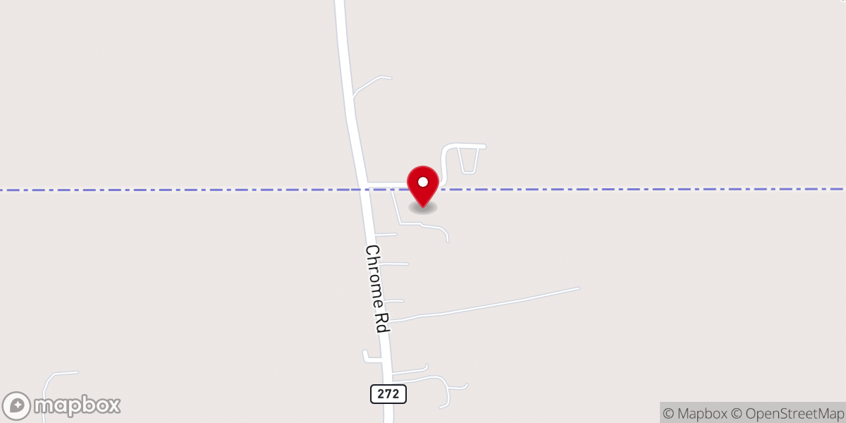 Map showing location of State Line Baptist Church