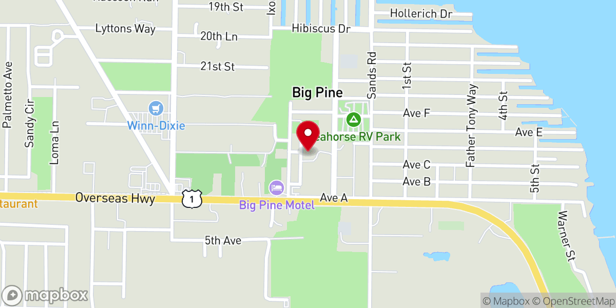 Map showing location of Keys Vineyard Church