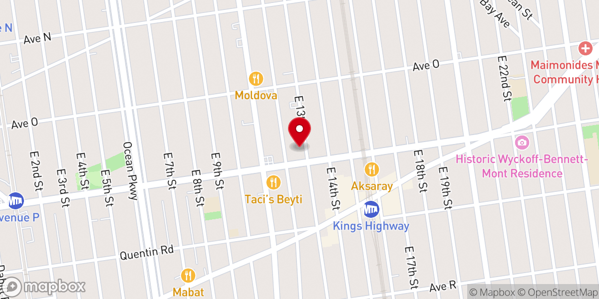 Map showing location of Congregation Shivas Tzion