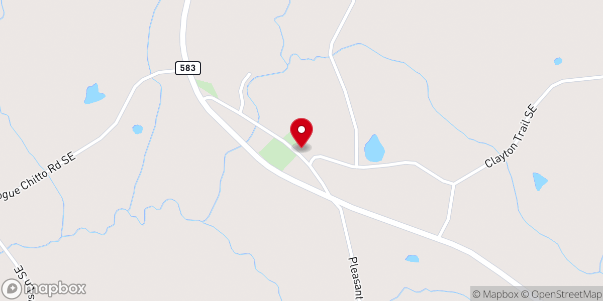 Map showing location of Pleasant Hill Baptist Church