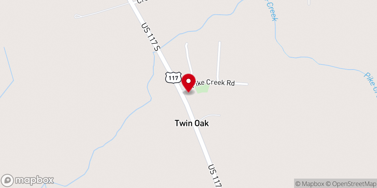 Map showing location of Pike Creek Baptist Church