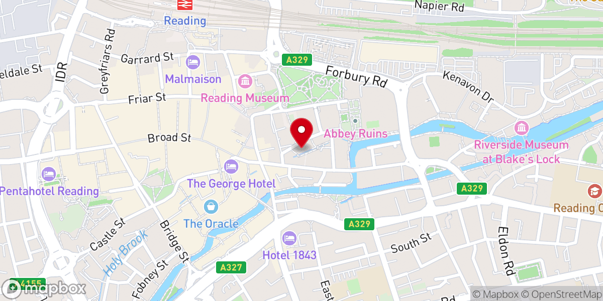 Map showing location of Abbey Baptist Church