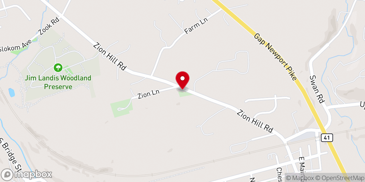 Map showing location of Mount Zion AME Church