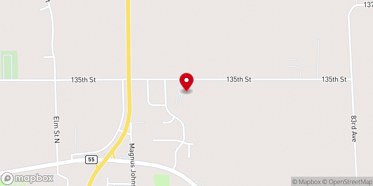 Map showing location of St John's Lutheran Church